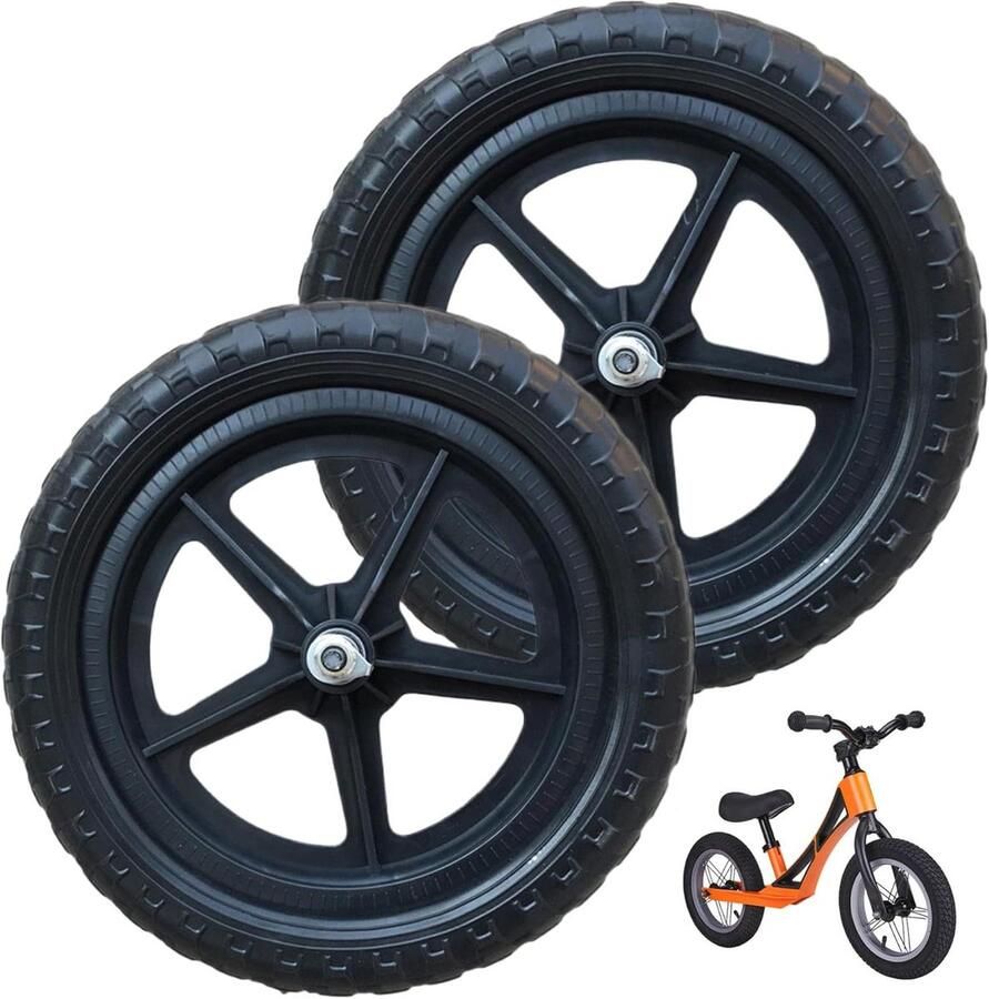 Kinderfiets Wielen Loopfiets Onderdelen Fiets Reparatie Lichtgewicht Constructie 12 Inch Zwart