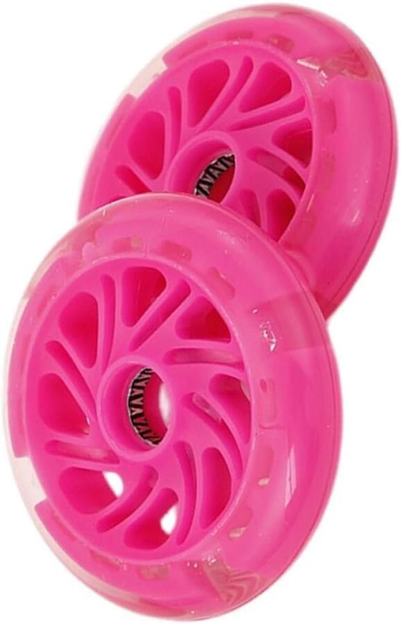 Kinderfiets Wielen Zijwieltjes Steunwielen Fiets Leren Lichtgevend PU Materiaal 12x12CM Roze