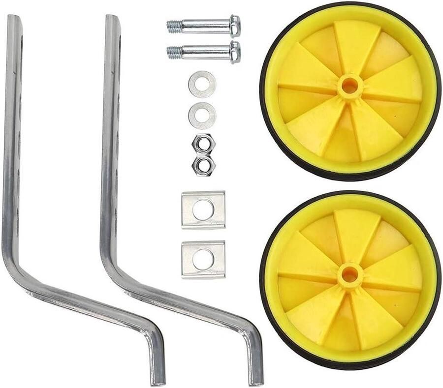 Kinderfiets Zijwielen Hulpwielen Fiets Leren Fietsen Universele Pasvorm 12-20 Inch Geel