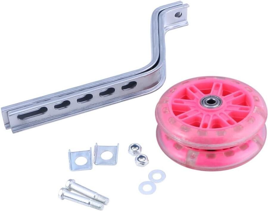 Kinderfiets Zijwieltjes Hulpwielen Balans Leren Fietsen Stil Met Licht 11 x 11 cm Roze