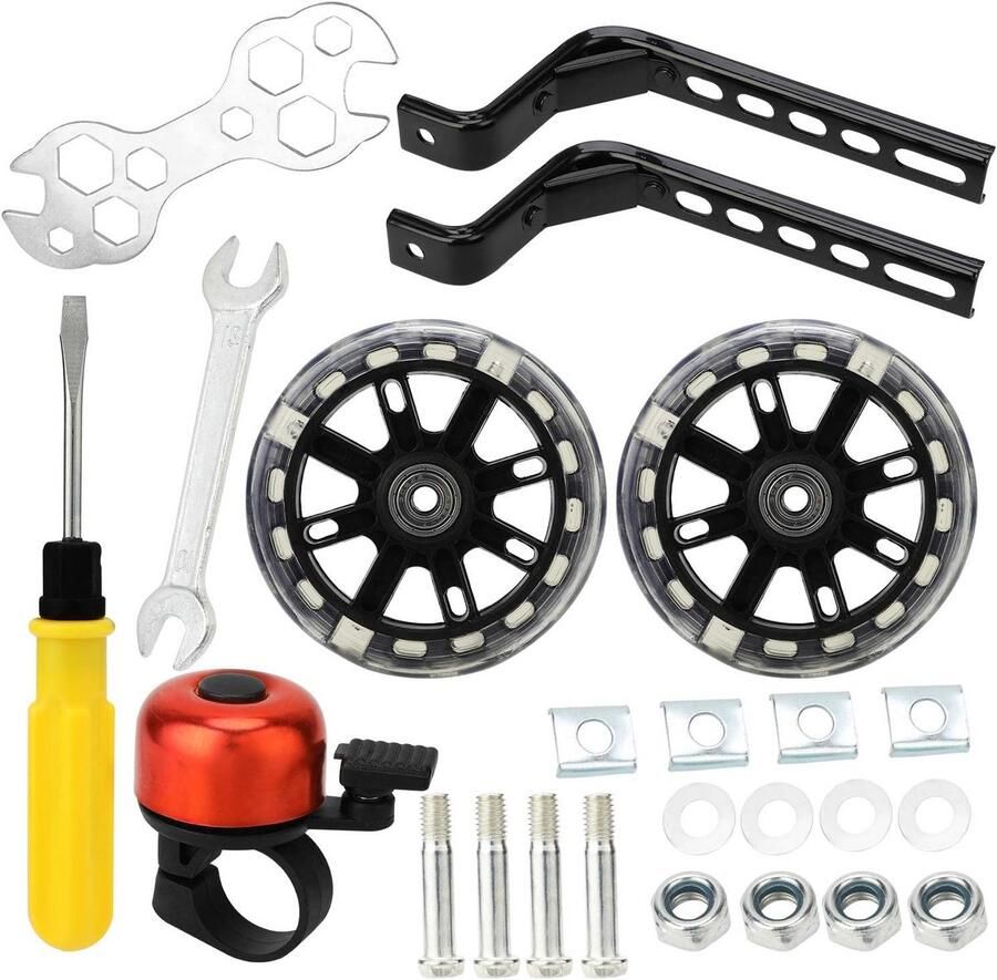 Kinderfiets Zijwieltjes met Knipperlicht Universeel en Verstelbaar voor 12 t m 20 Inch