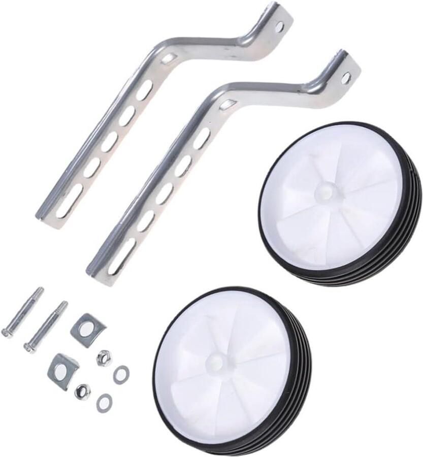 Kinderfiets Zijwieltjes Oefenwielen Stabilisatoren Leren Fietsen Universele Pasvorm 12-20 inch Wit