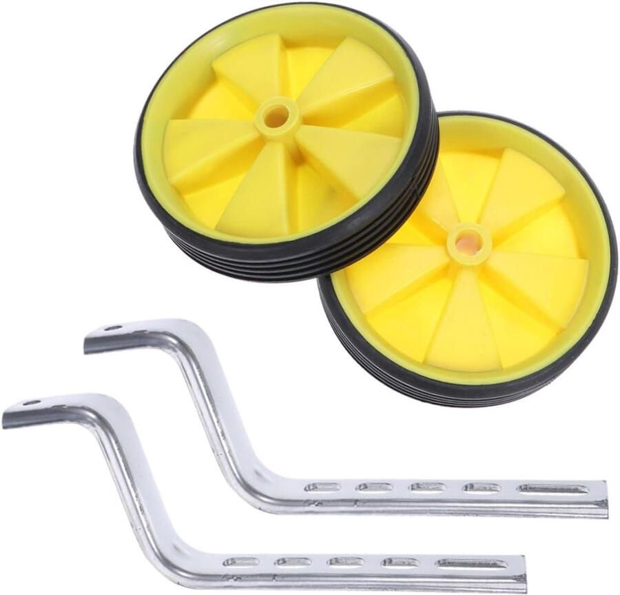 Zijwieltjes Kinderfiets Hulpwielen Stabilisator Veilig Leren Fietsen Universele Pasvorm 12-20 inch Geel