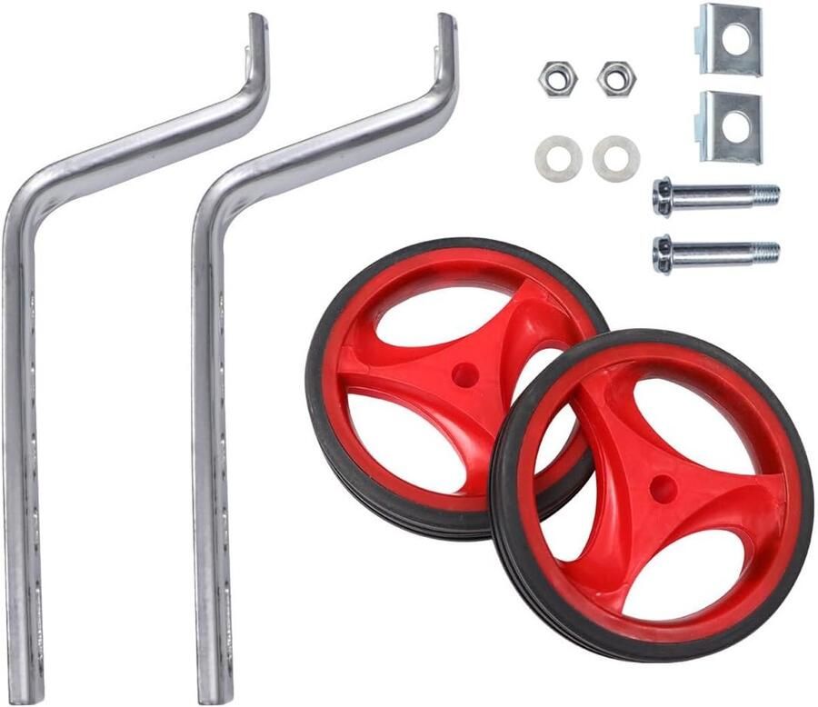 Kinderfiets Zijwieltjes Steunwielen Balanswielen Kinderen Leren Fietsen Met Knipperlicht 4.33 inch Rood