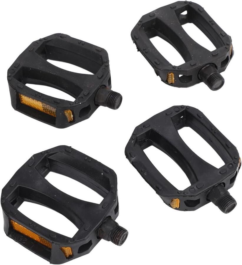 Kinderfietspedaal Antislip Pedalen Kinderfiets Veilig Fietsen Reflecterende Strepen 12 Mm Draad Zwart