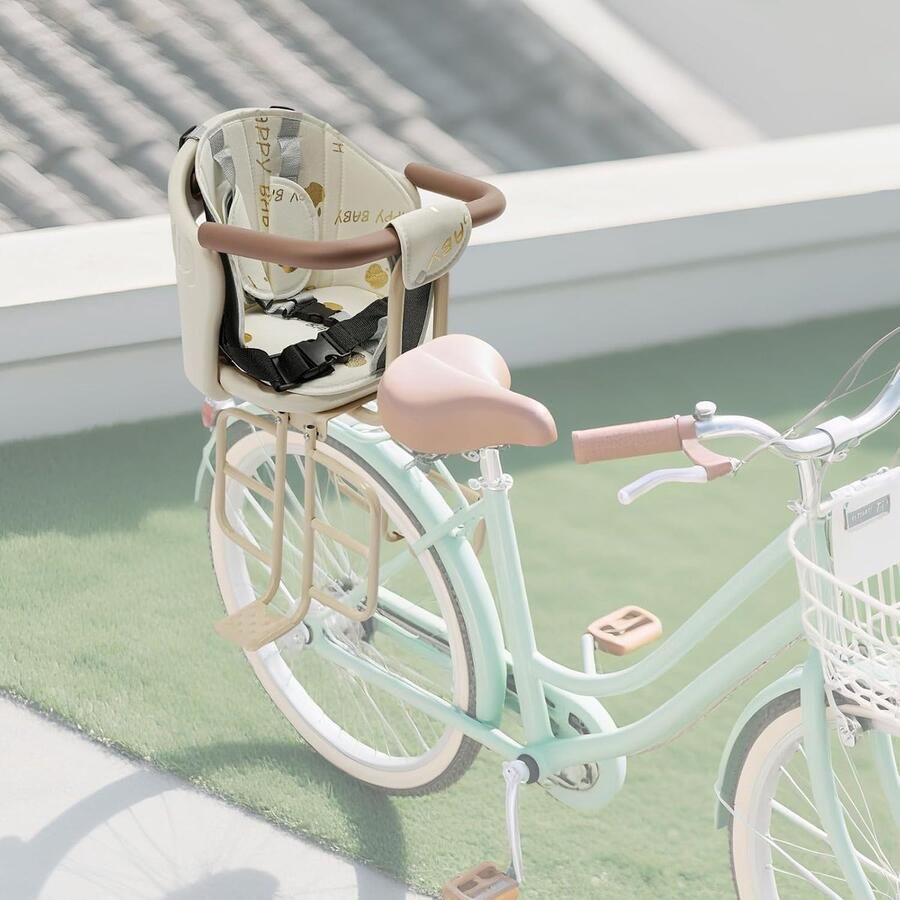 Kinderfietszitje achterbank voor kinderfietsen met zachte rugleuning en dik kussen draagvermogen tot 100 kg voor kinderen jonger dan 5 jaar