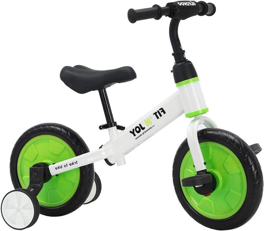 Kinderloopfiets Driewieler Buiten Spelen 4-in-1 Ontwerp 28 cm Wielmaat Groen