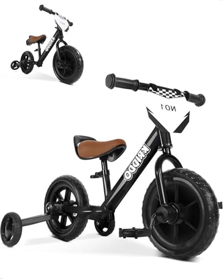 Kinderloopfiets Driewieler Loopfiets Peuter Leren Fietsen Pedalen Opbergvak 94x46.5x54.6cm Zwart