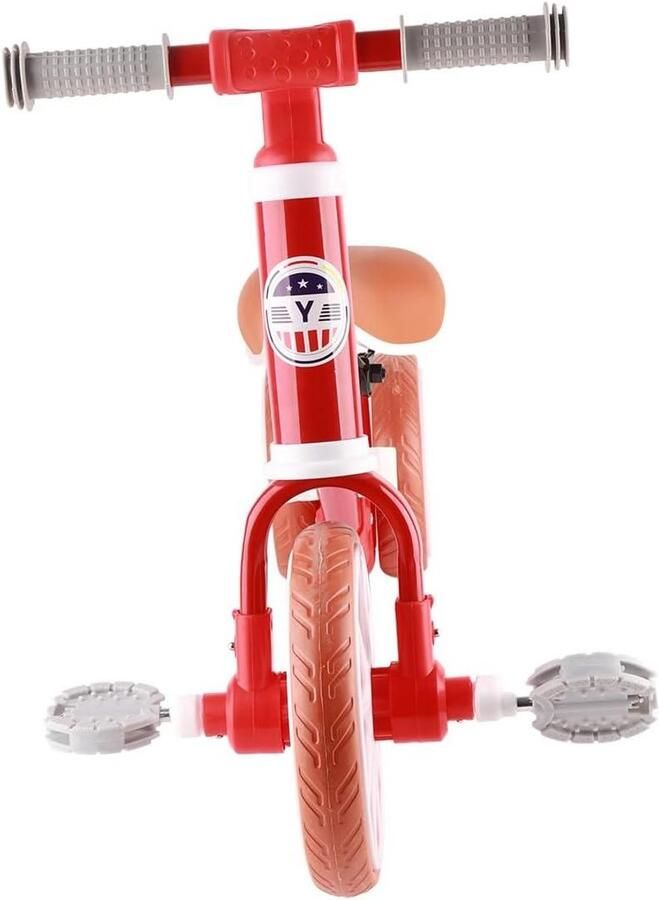Kinderloopfiets Driewieler peuter Leren fietsen Stabiliteit vier wielen 49 x 22 cm Rood