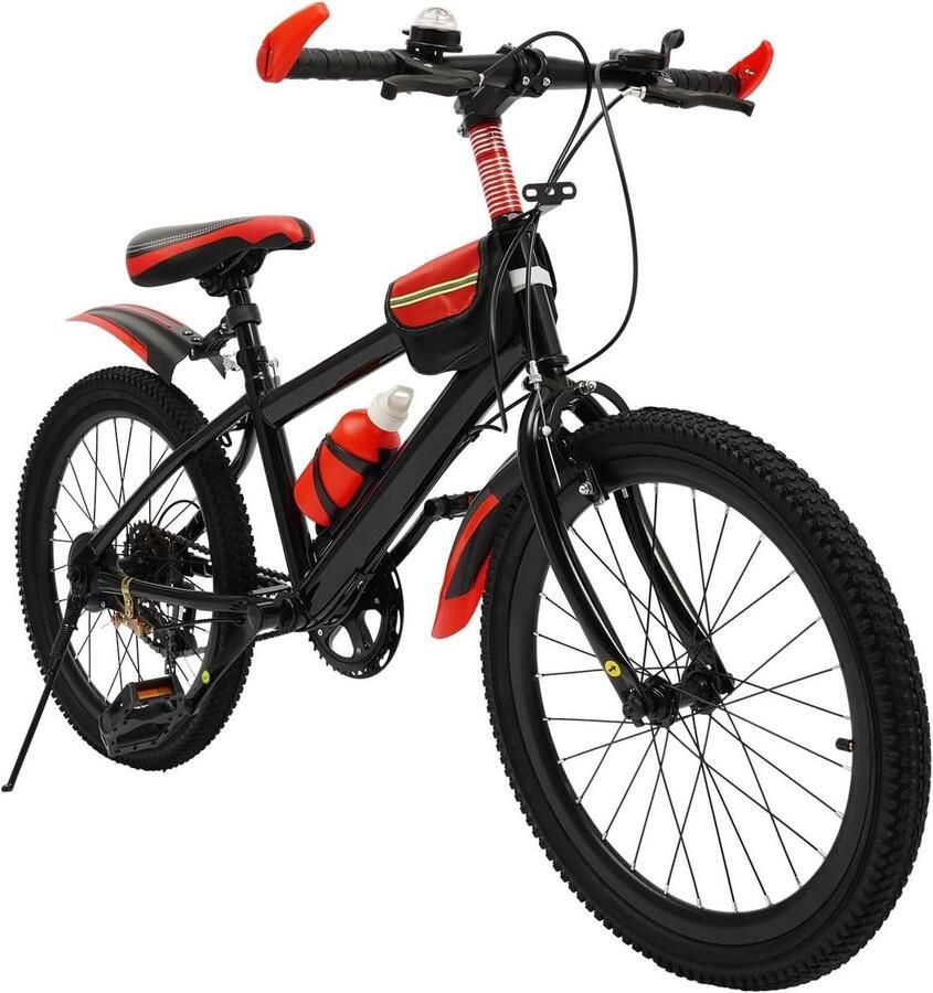 Kindermountainbike Jeugdfiets MTB Buiten Fietsen 7 Versnellingen 20 inch Rood Zwart