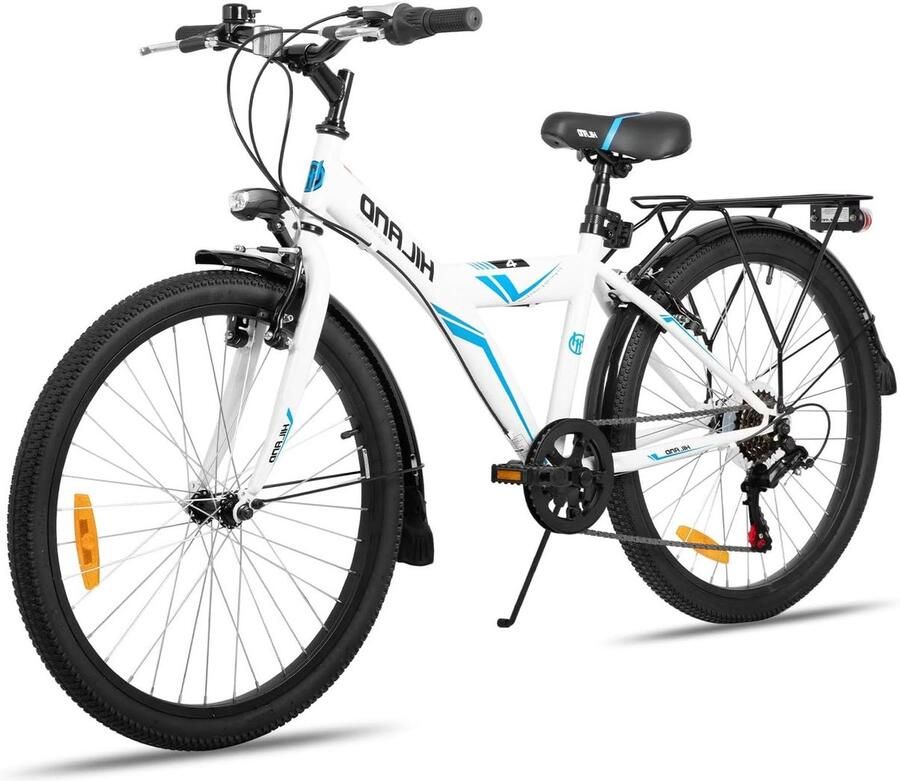 Kindermountainbike Kinderfiets Mountainbike Buiten Fietsen 6 Versnellingen 24 Inch Wit