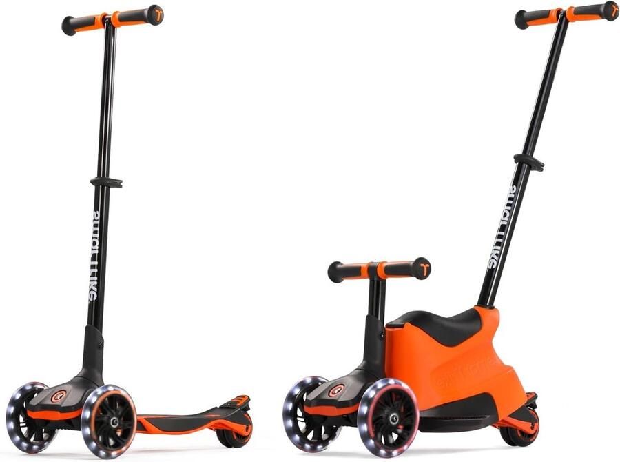 Kinderscooter Loopfiets Buiten spelen 5-in-1 Groeiend 12 maanden tot 12 jaar Oranje