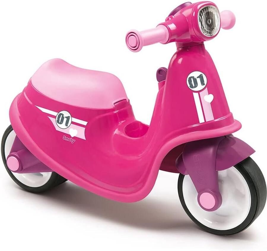 Kinderstep Loopfiets motor Buiten spelen Stille wielen 47.5 cm hoog Roze