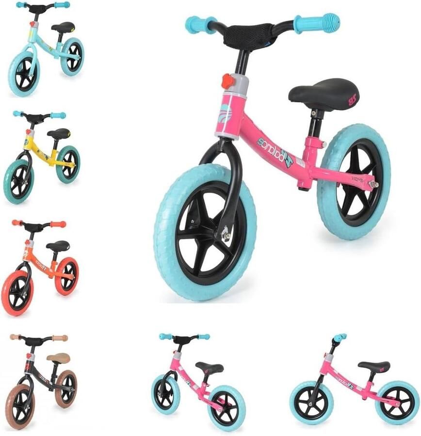 Loopfiets 12 inch Kinderloopfiets Evenwicht Trainen Verstelbaar Zadel 20 kg Max Roze