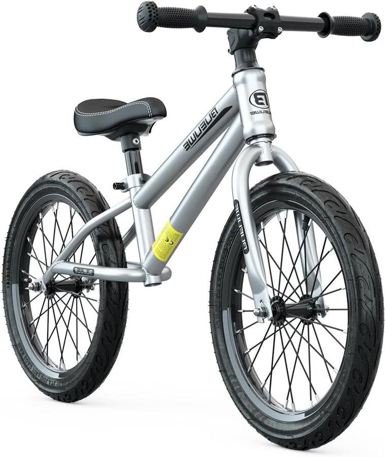 Loopfiets 16 inch Balance fiets Kinderfiets Kinderen Leren Fietsen Lichtgewicht Koolstofstaal Frame 16 inch Zilver