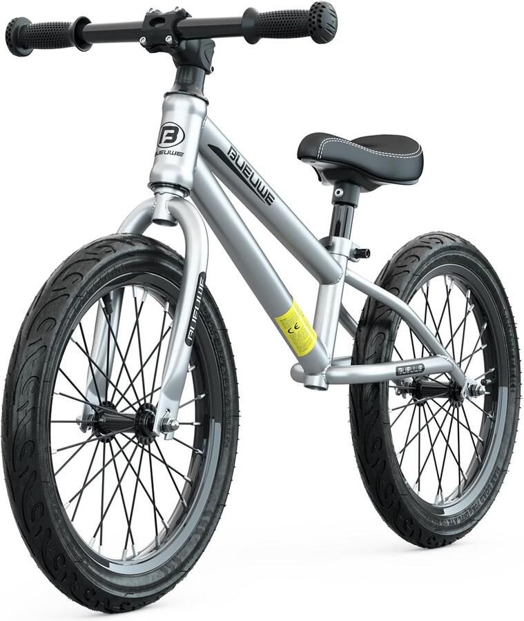 Loopfiets 16 inch Kinderfiets Balansfiets Evenwicht Oefenen Lichtgewicht Stalen Frame 4-8 Jaar Zilver