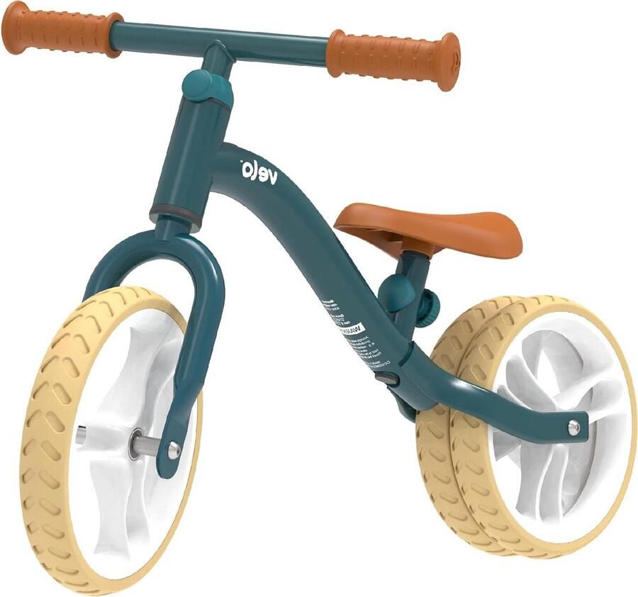 Loopfiets Balansfiets Kinderfiets Kind Leren Balanceren Dubbele Achterband Stabiliteit 22 Centimeter Wielmaat Donkergroen