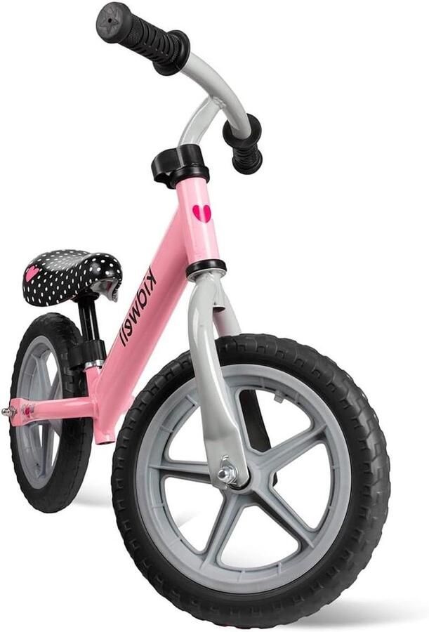 Loopfiets Junior Kinderfiets Balans Kind Leren Fietsen Lichtgewicht Frame 12 inch Wiel Roze