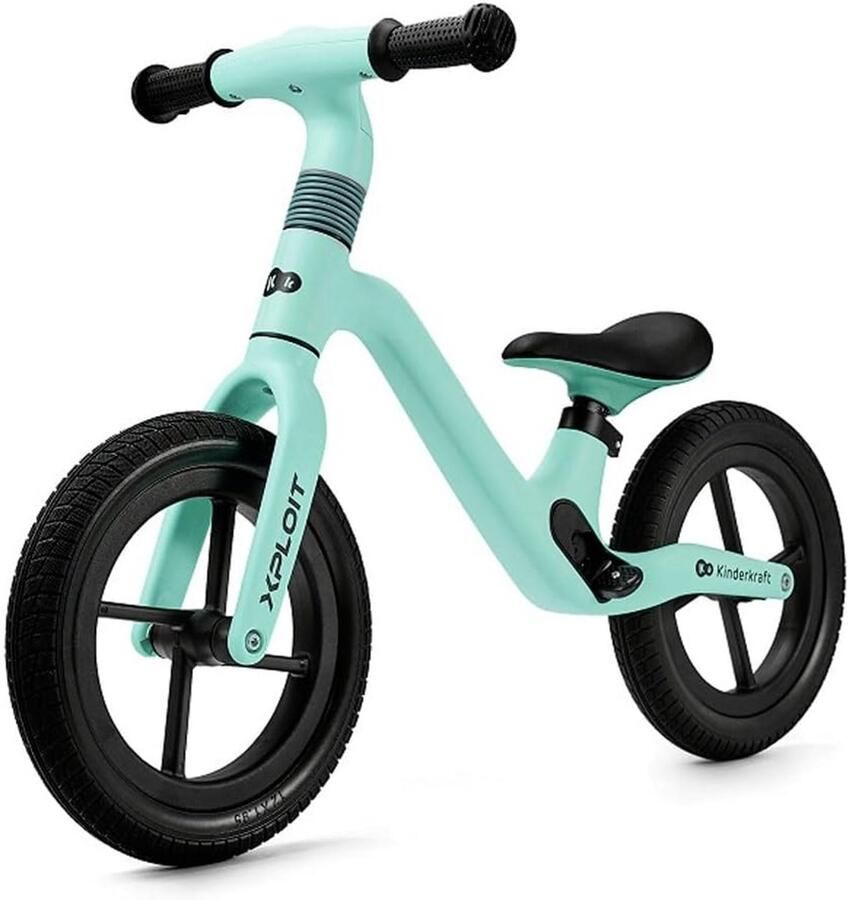 Loopfiets Kind Balansfiets Eerste Stap Verstelbaar Zadel 12 Inch Turquoise