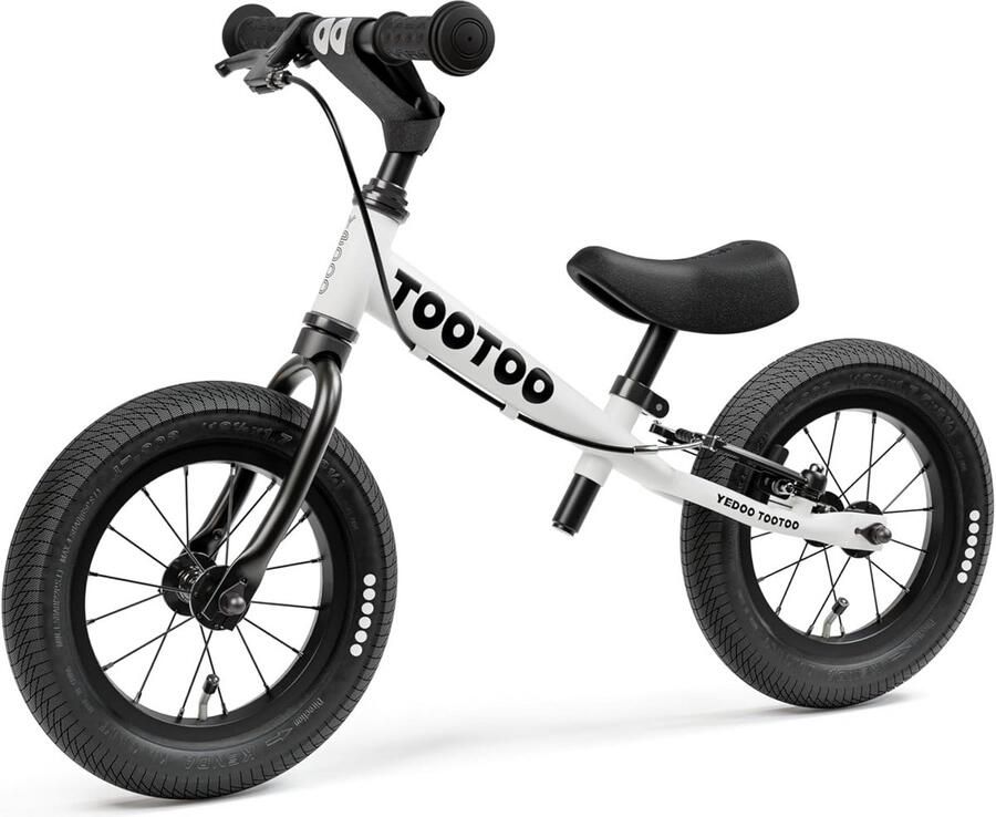 Loopfiets Kinderen Balansfiets Peuters Eerste Fietservaring Met Luchtbanden 12 Inch Wit