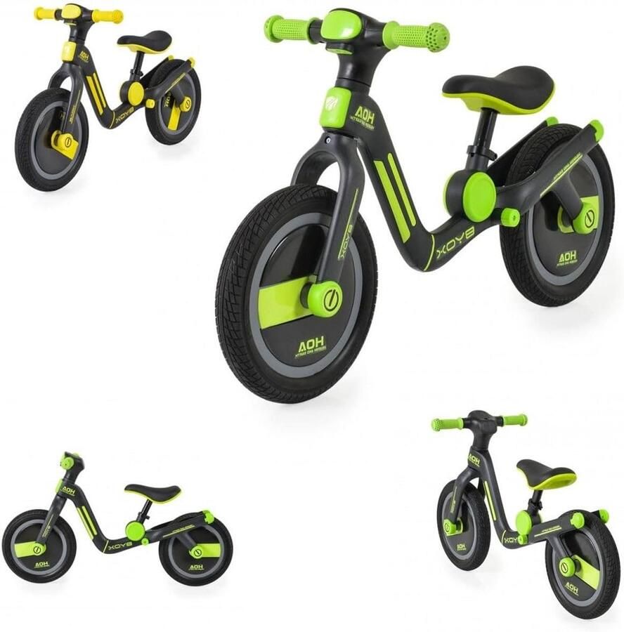 Loopfiets Kinderen Balansfiets Peuters Evenwicht Trainen Licht Kunststof Frame 12 Inch Banden Groen