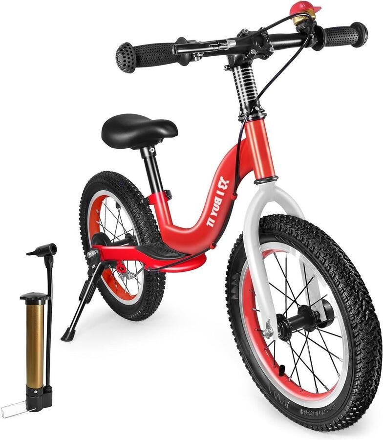 Loopfiets Kinderen Balansfiets Peuters Leren Fietsen Met Handrem 14 16 inch Blauw Oranje