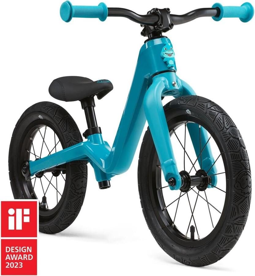 Loopfiets Kinderen Eerste Fiets Leren Fietsen Ergonomisch Zadel 12 Inch Blauw Groen