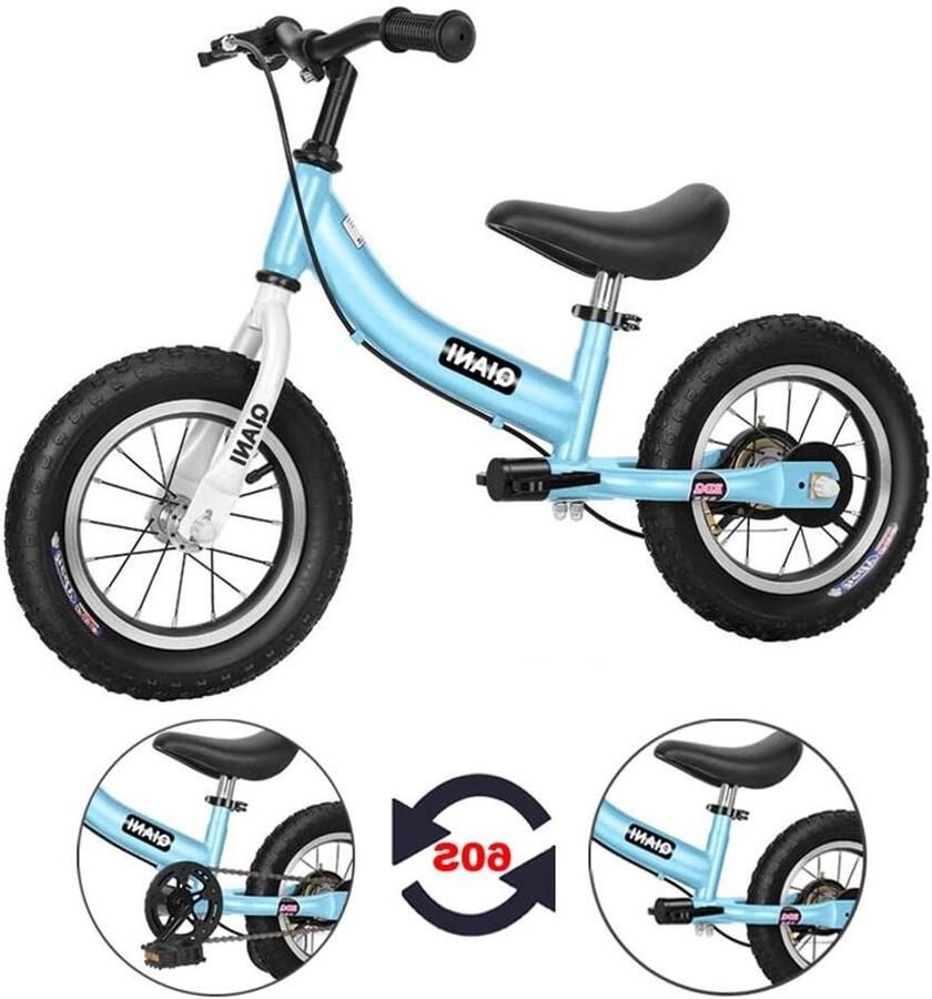 Loopfiets Kinderfiets Twee-in-één Fiets Leren Fietsen Snelle Omzetting 12-16 Inch Blauw