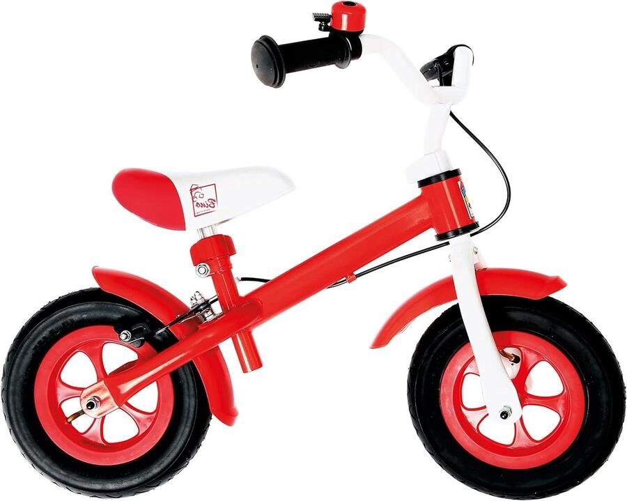 Loopfiets Metaal Loopfietsje Kinderfiets Voorbereiding Eerste Fiets Zadel en Stuur Verstelbaar 10 Inch Wielen Rood