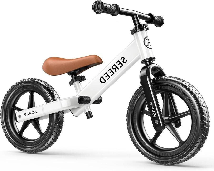 Loopfiets Peuters Kinderloopfiets Balansfiets Leren Fietsen Gereedschapsvrije Aanpassing 12 Inch Wielen Wit