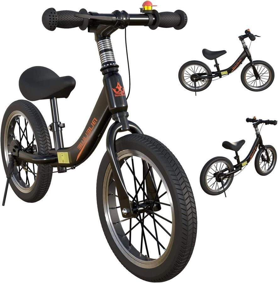 Loopfiets voor kinderen Loopy bike Leren fietsen Met handrem 14 inch Blauw