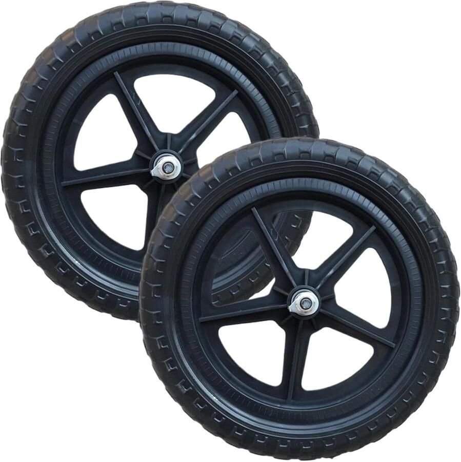 Loopfiets Wielen Vervangingswielen Kinderfiets Kinderen Leren Balanceren Lekvrij Onderhoudsvrij 12 Inch Zwart