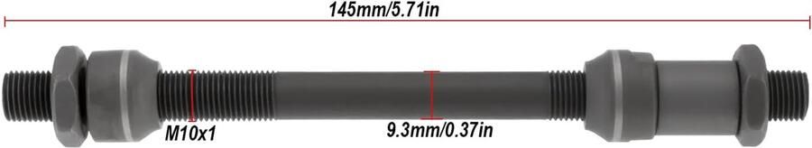 SnelShoppen M10 Fiets Holle As Meervoudige Versnelling Achteras Voor MTB Fiets en Racefiets Ø10mm Staal 145mm Lang Vervangingsonderdeel