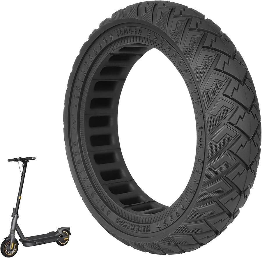 Massief rubberen banden 25 4 cm (10 inch) solide banden voor Ninebot Max G2 G2D G65 elektrische step voor en achter antislip lekbestendig (zwart 1 stuk)