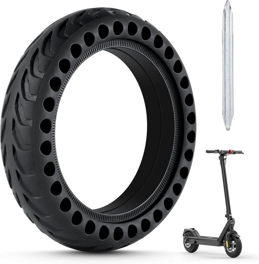 Massieve band voor Xiaomi M365 M365 Pro 8 5 inch (21 6 cm) rubberen massieve scooterbanden inclusief bandenlichter van aluminiumlegering reservewiel voor elektrische scooters voor achter