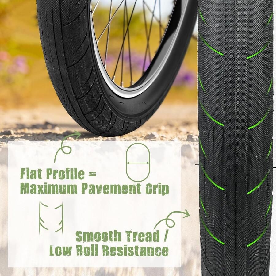 MEGHNA 20 x 2.4 Inch MTB Wide Cycling Jacket Profile-Strong Off-Road Tyres for Youth Mountain Bikes BMX Folding Bikes ShopVlot
