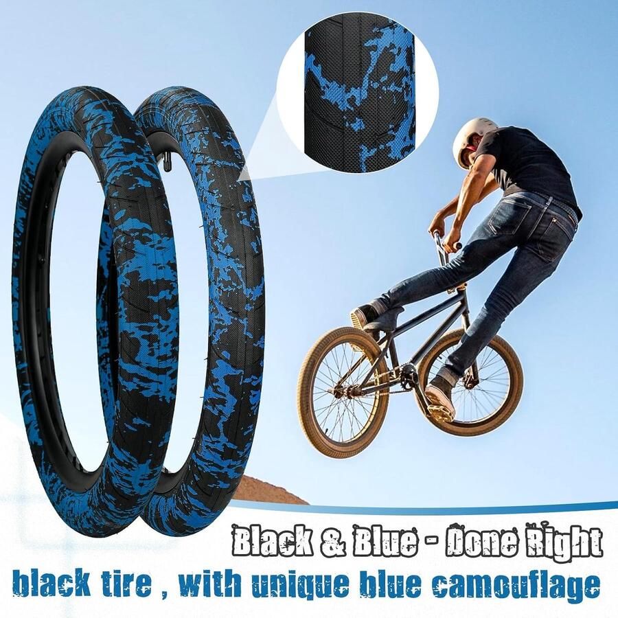 MEGHNA 20 x 2.4 Inch MTB Wide Cycling Jacket Profile-Strong Off-Road Tyres for Youth Mountain Bikes BMX Folding Bikes ShopVlot