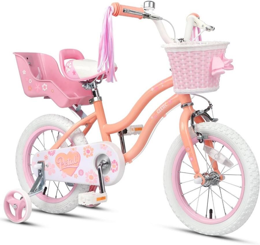 Meisjesfiets 12 14 16 Inch met Zijwieltjes Mandje en Decoratie - Foto 1