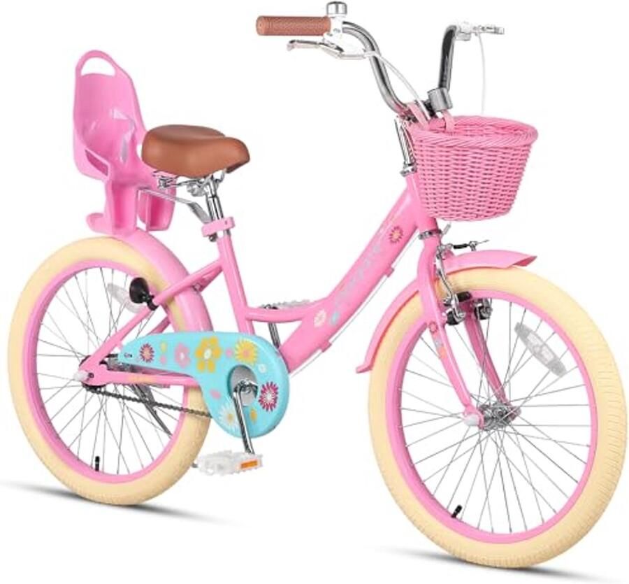 Meisjesfiets 12-20 inch met poppenzitje mand en trainingswielen