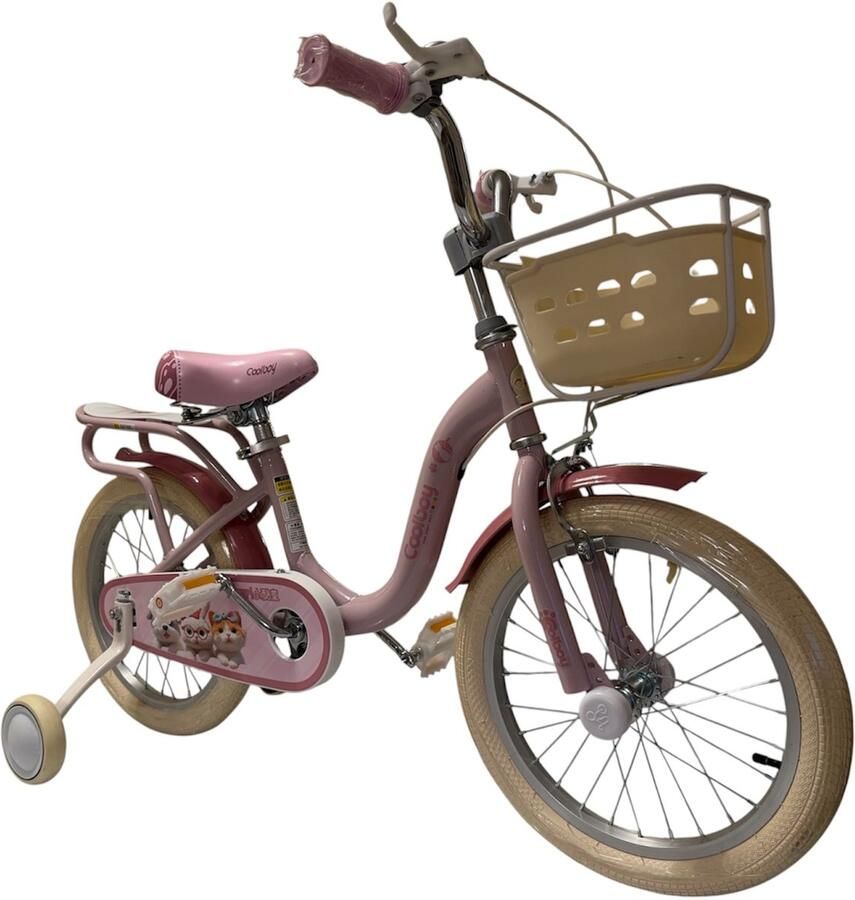Meisjesfiets 16 inch Kinderfiets 16 Inch Roze Kleur Meisjesfiets
