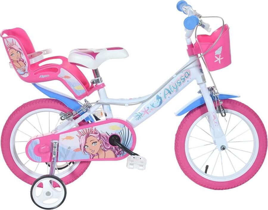 Meisjesfiets Kinderfiets Buiten spelen Lichtgewicht frame 16 inch Wit