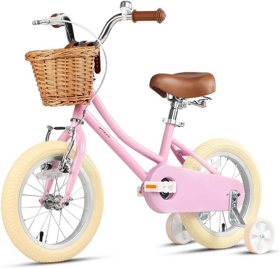 Meisjesfiets Kinderfiets Leren Fietsen Verstelbaar Zadel 12-20 Inch Roze