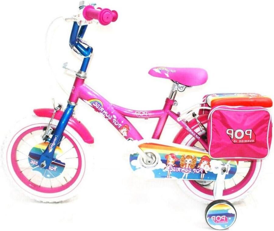 Meisjesfiets Kinderfiets Veilig Fietsen Lichtgewicht Frame 12 Inch Roze Wit