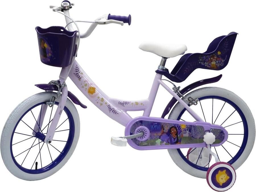 Meisjesfiets Kinderfiets Wieler Leren Fietsen Met Zijwielen 16 inch Paars