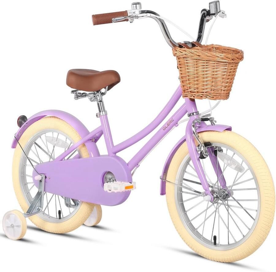 Meisjesfiets Met Mand en Stabilisatoren Kinderfiets 12 t m 20 Inch