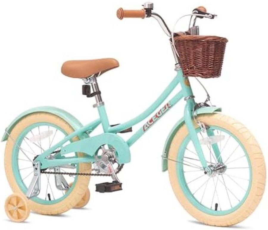 Meisjesfiets met Mand Kinderfiets 3-13 Jaar 14 16 en 20 Inch met Trainingswielen en Standaard