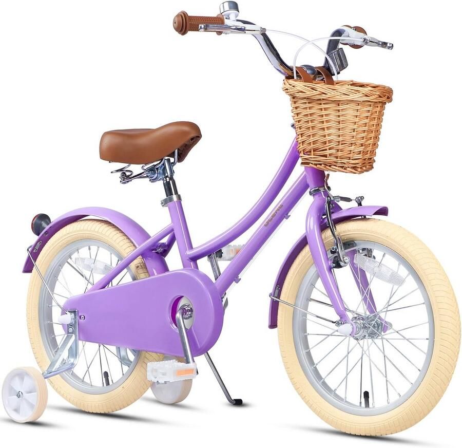 Meisjesfiets met Mand voor Kinderen 3-10 Jaar 12 t m 20 Inch Inclusief Zijwieltjes