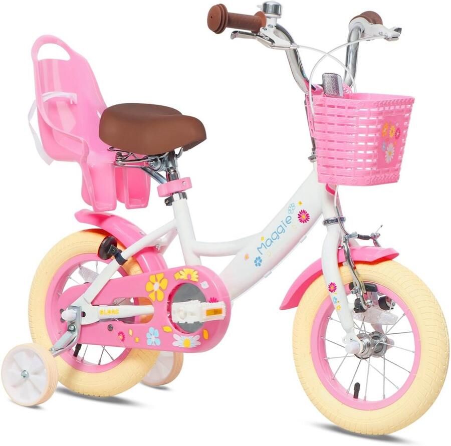 Meisjesfiets met Poppenzitje en Steunwielen
