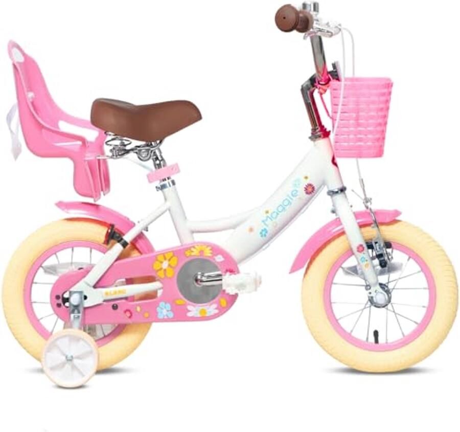 Meisjesfiets met Poppenzitje en Steunwielen