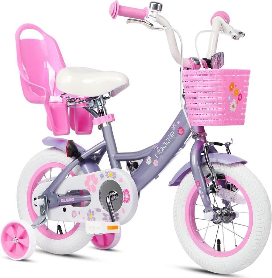 Meisjesfiets met Poppenzitje en Steunwielen